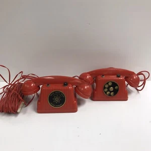 Vintage Moshi Moshi Radio Union Company Red Telephone Radios - Picture 1 of 13