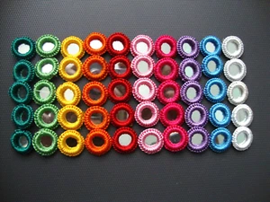 50 Pieces, Crochet 10 mix colours with Silver Mirror glass Rims, approx 20 mm. - Picture 1 of 5