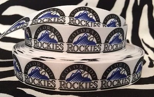 1 Yard 7/8" COLORADO ROCKIES Inspired Grosgrain Ribbon  - Picture 1 of 1