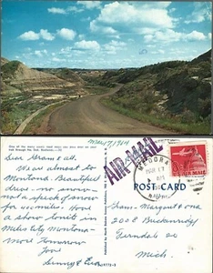 US Airmail Cover Medora to Ferndale Michigan 1964 Postcard North Dakota Badlands - Picture 1 of 3