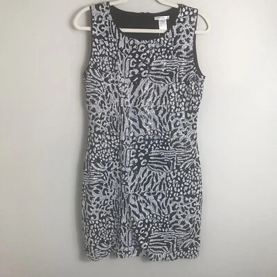 Vestido Vaina Esley Sin Mangas Lentejuelas-Patrón Negro Blanco-Talla Grande-NUEVO CON ETIQUETAS Foto 1 de 4