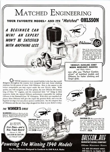 Ohlsson 60 Custom RC Engine 1940 Print Ad Wall Art Ephemera Winners Circle - Picture 1 of 1