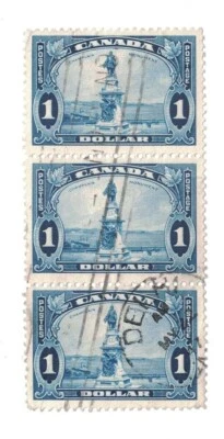 Canada - #227 Used Vertical strip of 3 issued in 1934 - 2021 CV $33.00 - Image 1 of 2