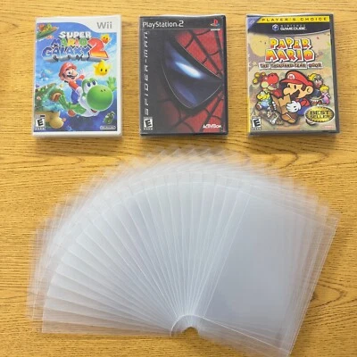 25 Caja Protectores para DVD, Wii y U, Xbox y 360, PS2, Gamecube Estuche Transparente NUEVO Foto 1 de 3