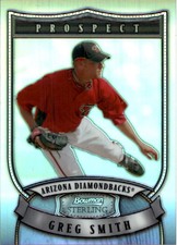 2007 Bowman Sterling Prospects Refractors Baseball Card #GS Greg Smith /199 