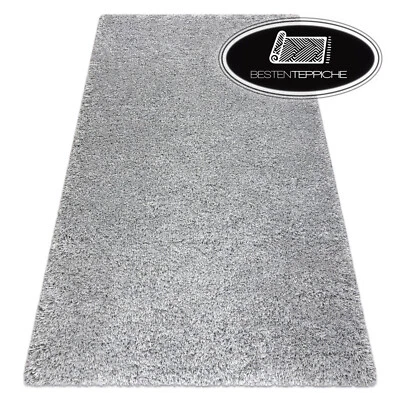 Moderno IN Bianco E Nero Shaggy Tappeto " Supremo " Argento Soffice 5cm Molto - Immagine 1 di 4