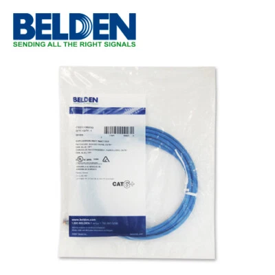 New BELDEN CAT6+ BONDED PAIRS PATCHCORD CABLE 10' FEET BLUE CMR C601116010 - Image 1 of 4