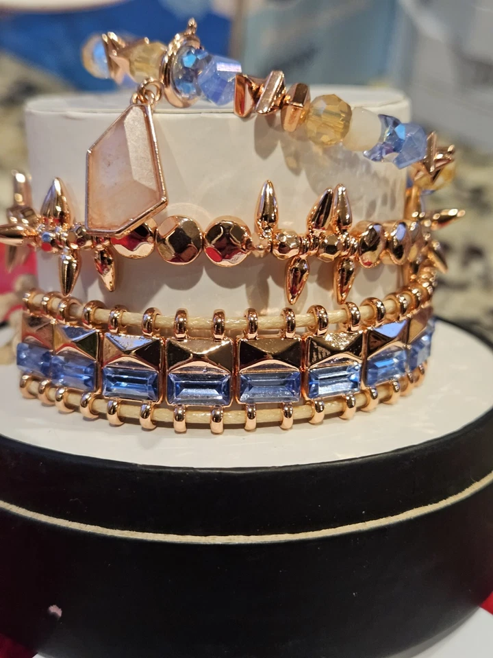 BP SUMMER STACKS 3 БРАСЛЕТА RBP7194 «Она рискует» подлинный окрашенный кварц на - Изображение 1 из 3