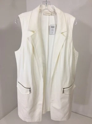 CHICO'S WOMEN'S LONG MODERN VEST JACKET ANTIQUE WHITE SIZE 2 NWT $129 - Image 1 of 4