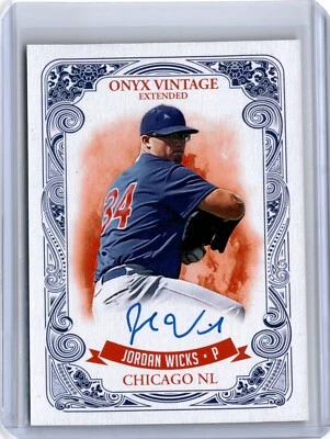 2021 Onyx Vintage Extended Blue Ink Jordan Wicks Auto (B33) A13 Cubs - Image 1 of 2