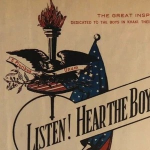 Spartiti musicali vintage prima guerra mondiale "Ascolta! Ascolta i ragazzi in kaki cantare" - Foto 1 di 3