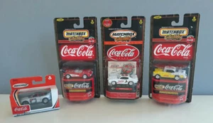 LOT of 4 Matchbox Coca-Cola Cars GTO, Corvette, Bel -Air New in Blister Packs! - Picture 1 of 10