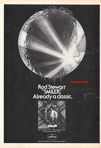 1974 Original Rod Stewart 'Smiler' Album Release Music Industry Promo Print Ad - Picture 1 of 1
