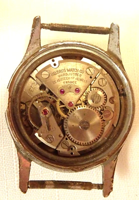 Reloj Pulsera Helbros Movimiento 17J Vintage Hombre Barrido Segunda Francia Foto 1 de 2
