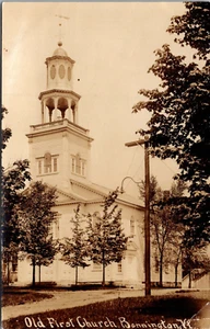 BENNINGTON VERMONT OLD FIRST CHURCH 1909 REAL PHOTO POSTCARD - Picture 1 of 2