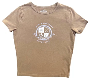 Hollister T-Shirt Jrs Size XS Light Brown New Hampshire Equestrian Club Graphic - Picture 1 of 4