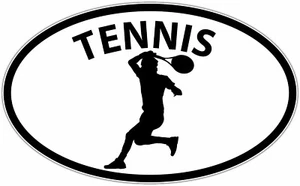 Tennis Player Sport Oval Car Bumper Window Sticker Decal 6"X4" - Picture 1 of 1
