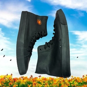 Harley-Davidson Hombre Talla 11.5, Baxter Negro/Naranja, Cuero Zapatillas de Corte Alto - Imagen 1 de 11