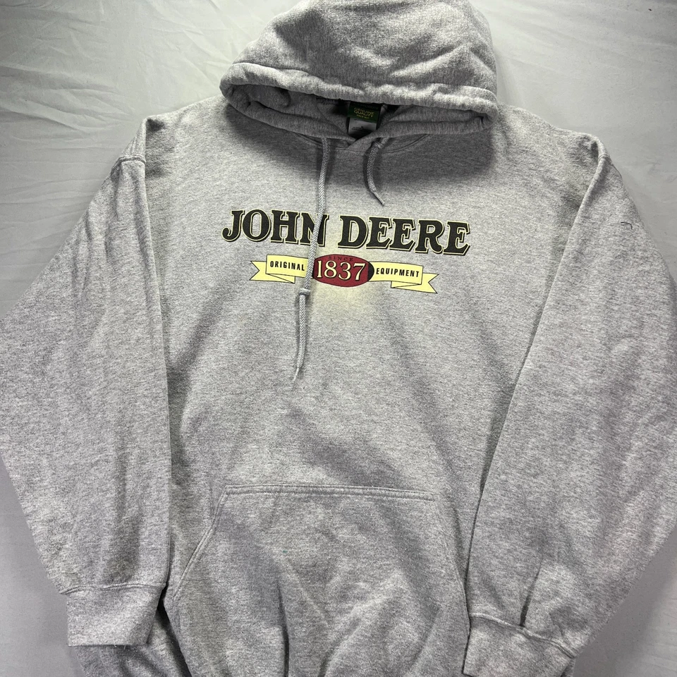 Sudadera con Capucha John Deere Para Hombres XL Gris Pullover Polar Sudadera Tractor Granja Trabajo Foto 1 de 4