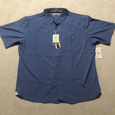 Camisa deportiva Campia Moda para hombre XL azul geo manga corta abotonada nueva con etiquetas Foto 1 de 4