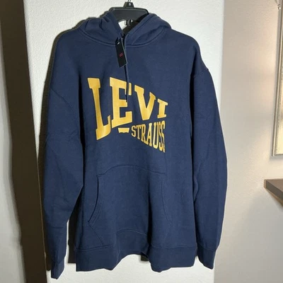 Sudadera con Capucha Levi's Para Hombre Calce Relajado Logo Azul Marino - Talla XL - Nueva Con Etiquetas Foto 1 de 4