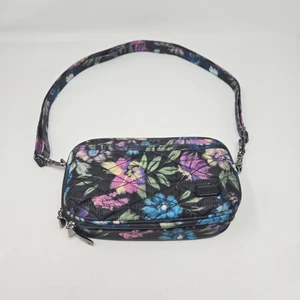 Borsa a tracolla Lug Coupe convertibile cintura vita tracolla fiore nero floreale - Foto 1 di 9
