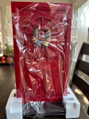 Álbum de fotos de pie con corona de puerta de Navidad roja de doble cara NUEVO de colección Foto 1 de 2