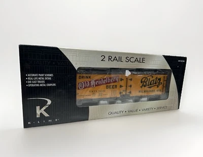 K-LINE #K742-80364 BLATZ BEER 40' WOOD-SIDED REEFER #24113 (2-RAIL) NEW - Image 1 of 4