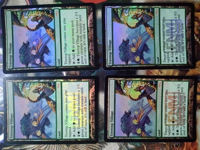 Treetop Village Foil Set of 4 Card Sleeves Trading Card Protector Used - Image 1 of 2