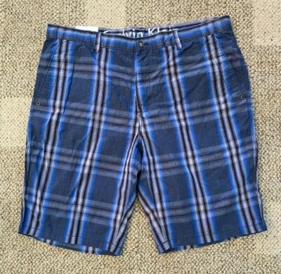 Mens Calvin Klein Cotton Casual Shorts Blue Plaid Size 38 Inseam 11" - Image 1 of 2