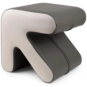 Napa Leather Creative Shape Ottoman Foot Rest Foot Stool Gray White For Home - Picture 1 of 7