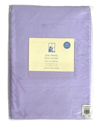 NEW Pottery Barn Kids 100% SILK Curtain Drape Panel Purple 84x44 Pole Pocket NEW - Image 1 of 4