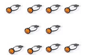 10 3/4" Bullet Amber Round Mini LED Lights Clearance Side Marker Truck Trailer - Picture 1 of 1