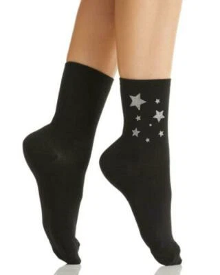 HUE LADIES METALLIC STAR SHORTIE SOCKS YOU CHOOSE - Image 1 of 2