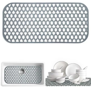 Silicone Sink Mats Large Sink Protector Grid Mat for Farmhouse Sinks 30"x14" - Picture 1 of 8