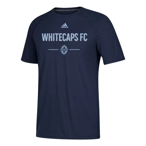 Vancouver Whitecaps FC MLS Adidas Men's Navy Blue "Lined Up" Climalite T-Shirt Cover