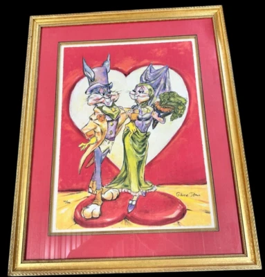 CHUCK JONES "LOVE IS IN THE HARE" WARNER BROS CANVAS GICLEE LTD ED #101/350 - Image 1 of 4
