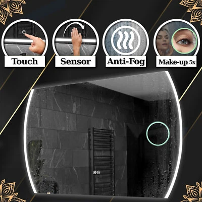 Specchio del bagno LED Baltimore Controluce INTERRUTTORI make-up - Immagine 1 di 4