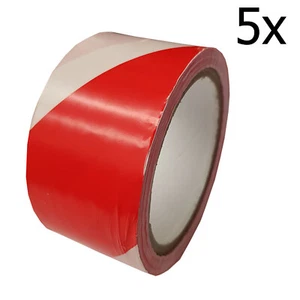 5 x 500 metres BARRIER TAPE NON ADHESIVE RED/WHITE HAZARD WARNING distancing - Picture 1 of 1