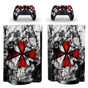 PS5 Standard Disc Console Skin Sticker Decals Cover Vinyl Resident Evil Umbrella - Picture 1 of 2