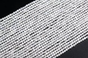 2 mm echte natürliche Regenbogen Mondstein Klasse A + facettierte runde lose Perlen 15,5" - Bild 1 von 3