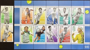 MINT 2016 AUSTRALIAN LEGENDS OF TENNIS STAMP SHEETLET + STAMP PAIR - Picture 1 of 1