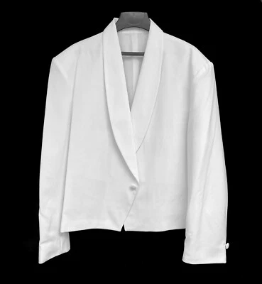 Men's White Waistcoat Jacket with Shawl Lapels Formal Wedding Mason Waiter 52R - Image 1 of 4