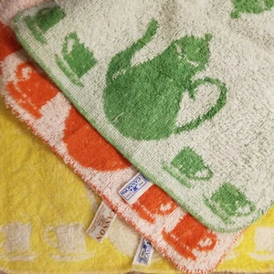 3 Vintage Cannon Coffee Pot Tea Cup Teacup Washcloth Towel Wash Bath - Picture 1 of 3