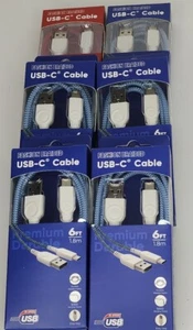 6 X USB-C Cable Premium Durable 6ft Charger Cables - Picture 1 of 3