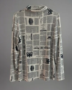 NALLY & MILLIE Newspaper PRINTED TUNIC  Size XL - Picture 1 of 14