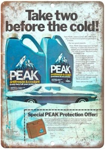 Letrero metálico de reproducción de anuncios vintage anticongelante y refrigerante Peak A207 - Imagen 1 de 2