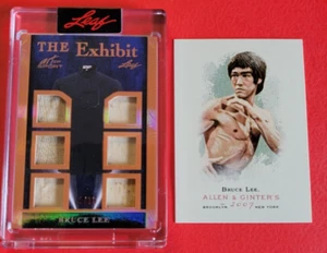 BRUCE LEE WORN RELIC CARD 6 PIECE #d22/25 & 2007 TOPPS ALLEN GINTER ROOKIE CARD - Picture 1 of 4