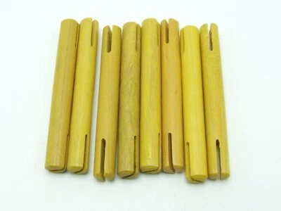 Tinkertoy Rods 8 Yellow Replacement Parts 3 inch Wooden Tinker Toy Pieces Sticks - Image 1 of 4
