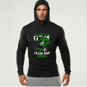 Men's Gym Thin Hoodies Long Sleeve Hoodie Sweatshirt Casual Tank Top T-Shirt - Picture 1 of 12